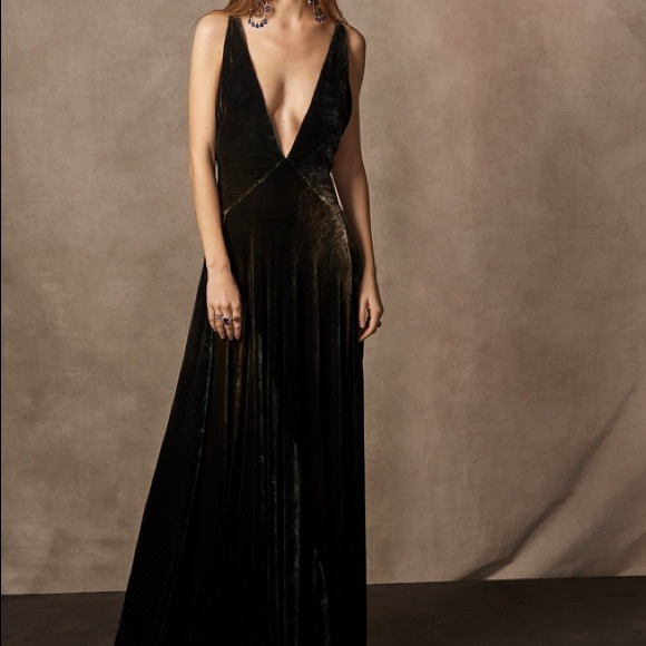 Ralph Lauren Hadley Green Velvet Gown NWT - Picture 4 of 12